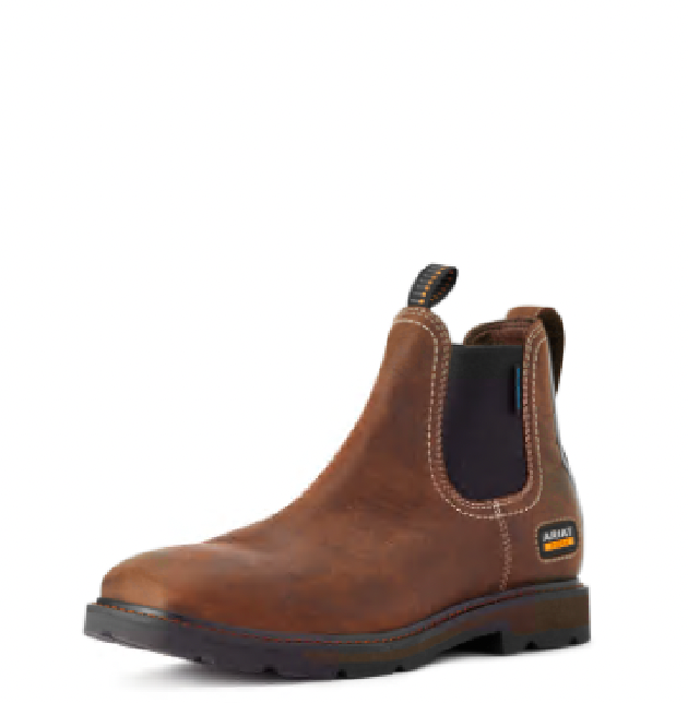 MNS Groundbreaker Chelsea Waterproof Wide Square Toe Work Boot- Pay with Points